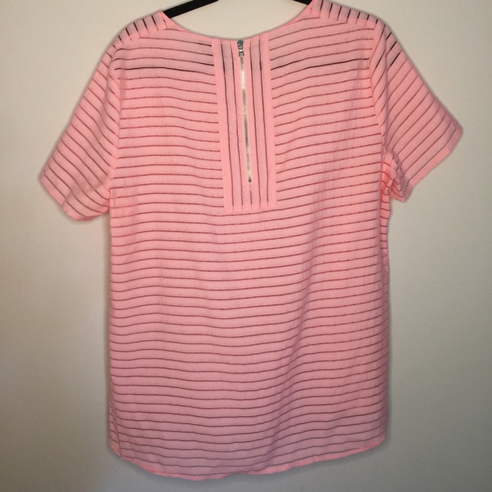 NWOT J. crew Blossom Pink Shadow Stripe Tunic - Picture 2 of 8